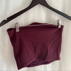 burgundy tube top